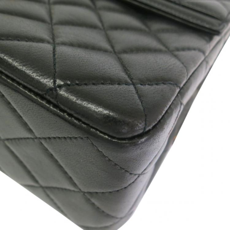 Pre Owned Chanel Vintage Black Lambskin Single Flap Bag Small