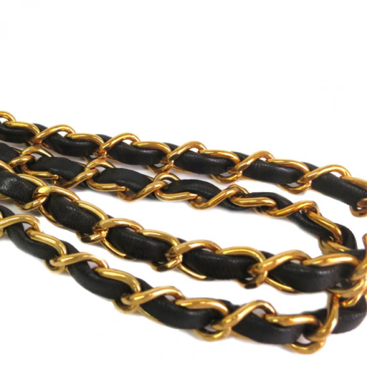 Pre Owned Chanel Vintage Black Lambskin Single Flap Bag Small