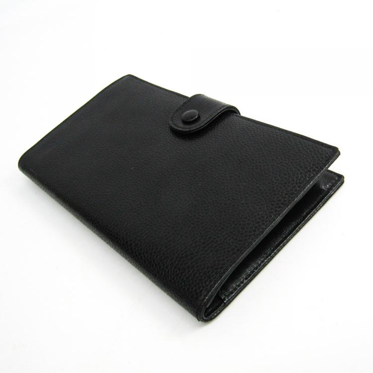 Pre Owned Chanel Black Leather CC Bifold Wallet