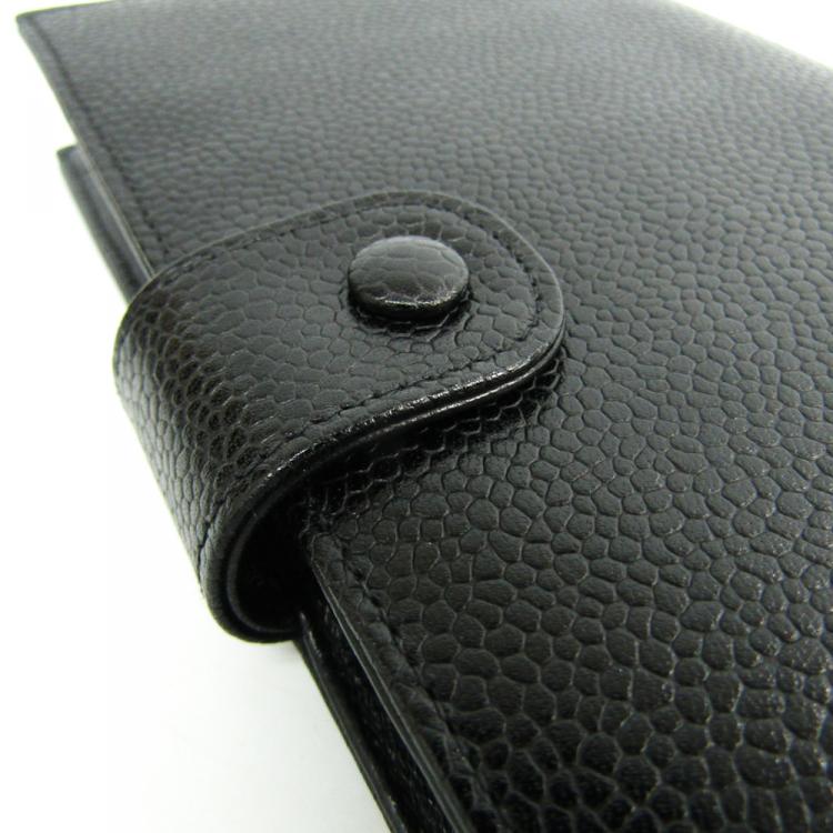 Pre Owned Chanel Black Leather CC Bifold Wallet