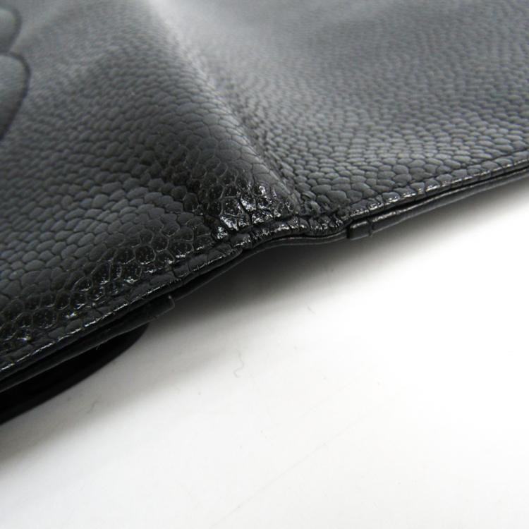 Pre Owned Chanel Black Leather CC Bifold Wallet