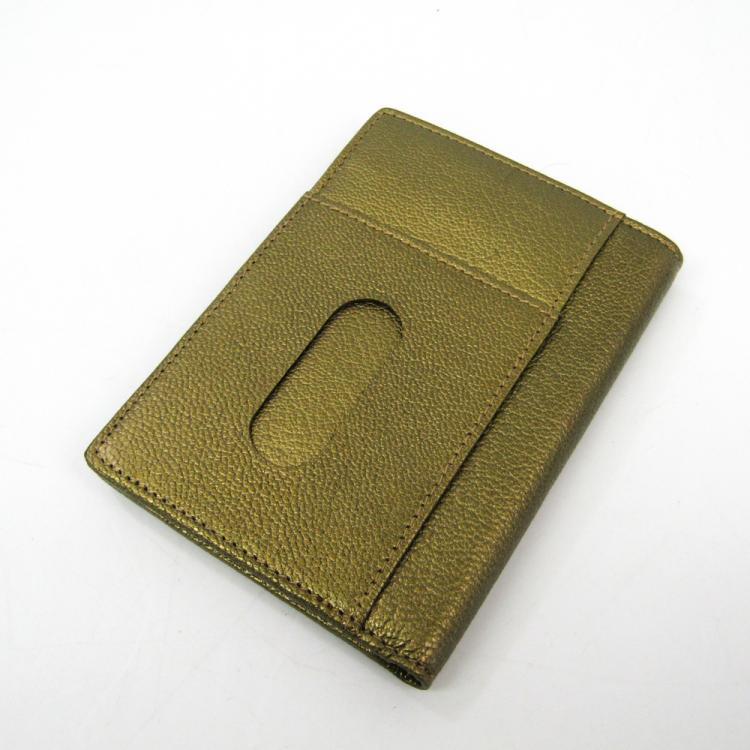 Pre Owned Chanel Bronze Leather Bifold Wallet