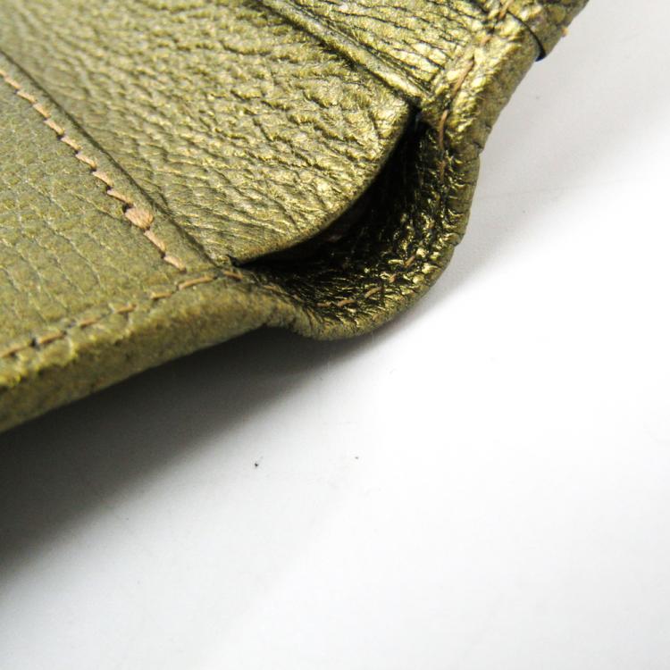 Pre Owned Chanel Bronze Leather Bifold Wallet