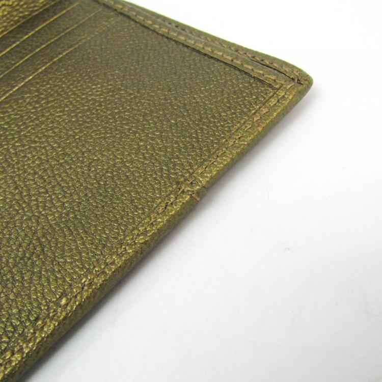 Pre Owned Chanel Bronze Leather Bifold Wallet