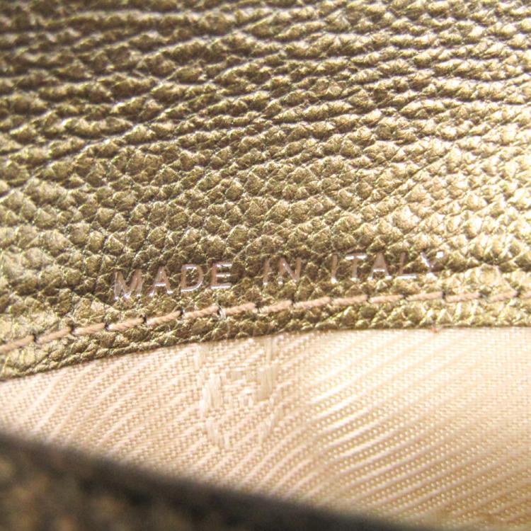 Pre Owned Chanel Bronze Leather Bifold Wallet