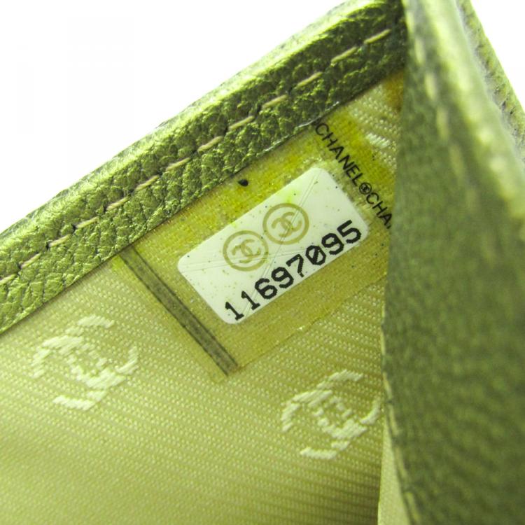 Pre Owned Chanel Bronze Leather Bifold Wallet