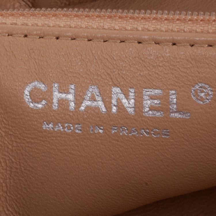 Pre Owned Chanel Maroon Leather Chain Trim Luxe Ligne Bowler Boston Duffle Bag