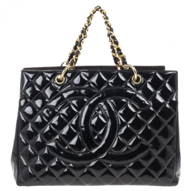 Chanel Black Vintage Patent GST Grand Shopping Tote Bag Chanel | The Luxury  Closet