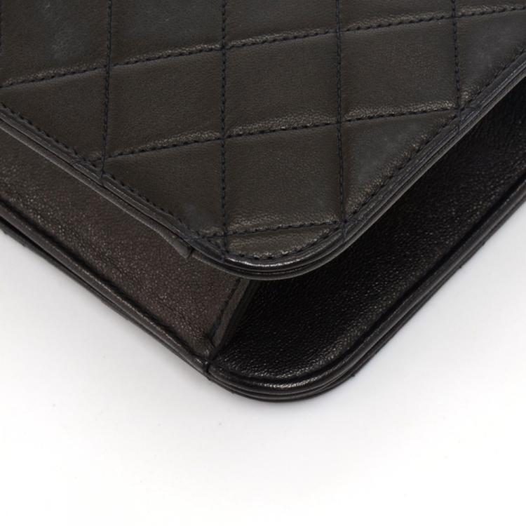 Pre Owned Chanel Black Quilted Leather Vintage Flap Bag