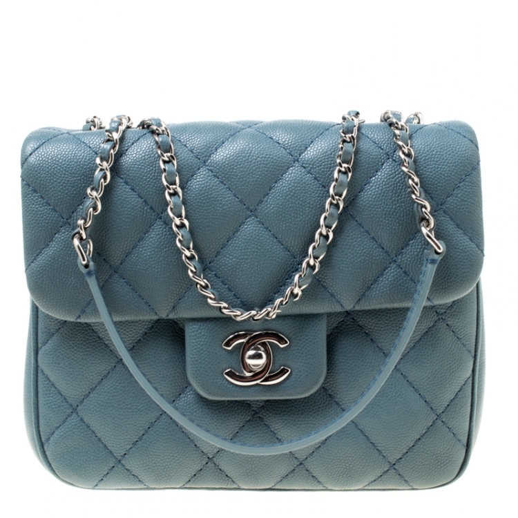 Chanel Stone Blue Quilted Caviar Leather Small Urban Companion Flap Bag  Chanel