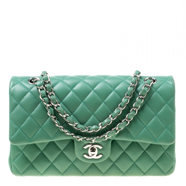 chanel green quilted bag