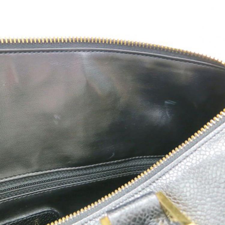 Pre Owned Chanel Black Caviar Vintage Boston Bag