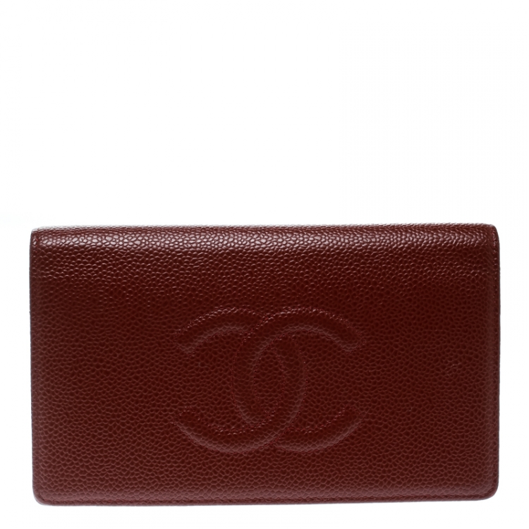 Chanel Burgundy Caviar Leather CC Long Bifold Wallet Chanel | The Luxury  Closet