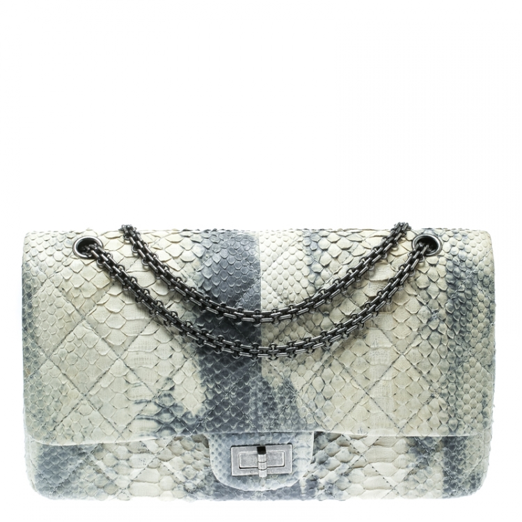 Chanel Off White/Blue Quilted Python Reissue 2.55 Classic 227 Flap Bag  Chanel | The Luxury Closet