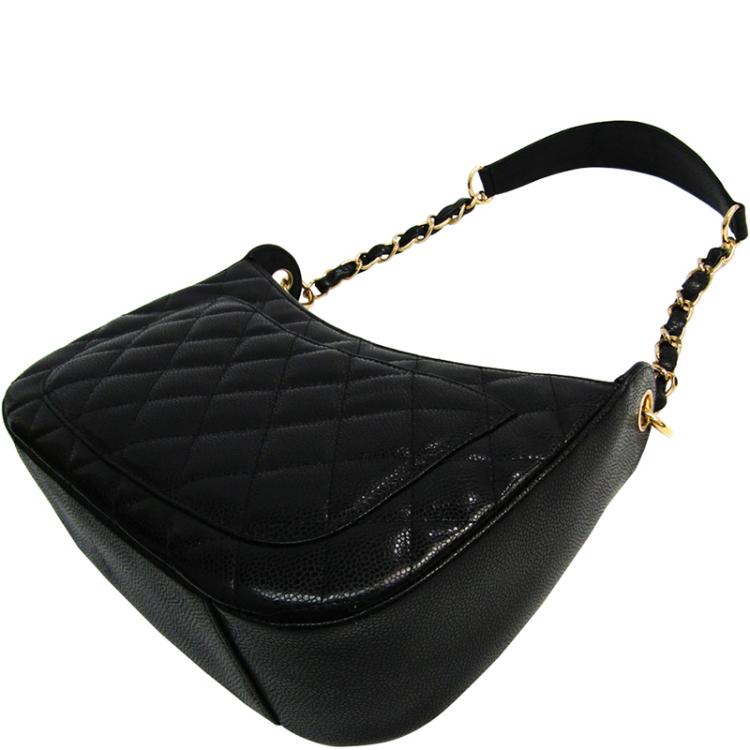Chanel Black Quilted Caviar CC Shoulder Bag Chanel
