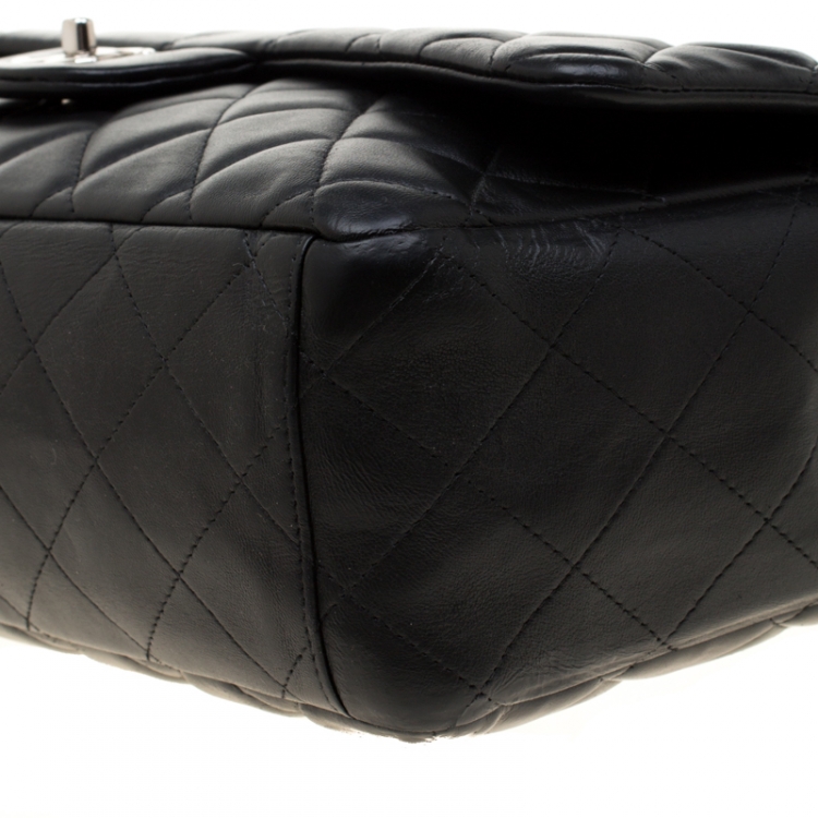 Pre Owned Chanel Black Quilted Leather Maxi Classic Single Flap Bag