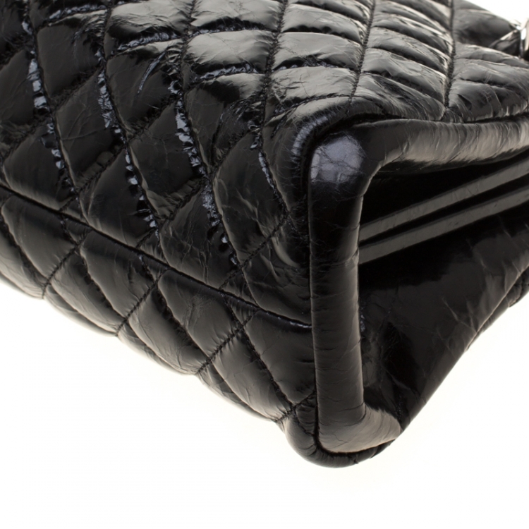 Pre Owned Chanel Black Quilted Leather Medium Mademoiselle Bowling Bag