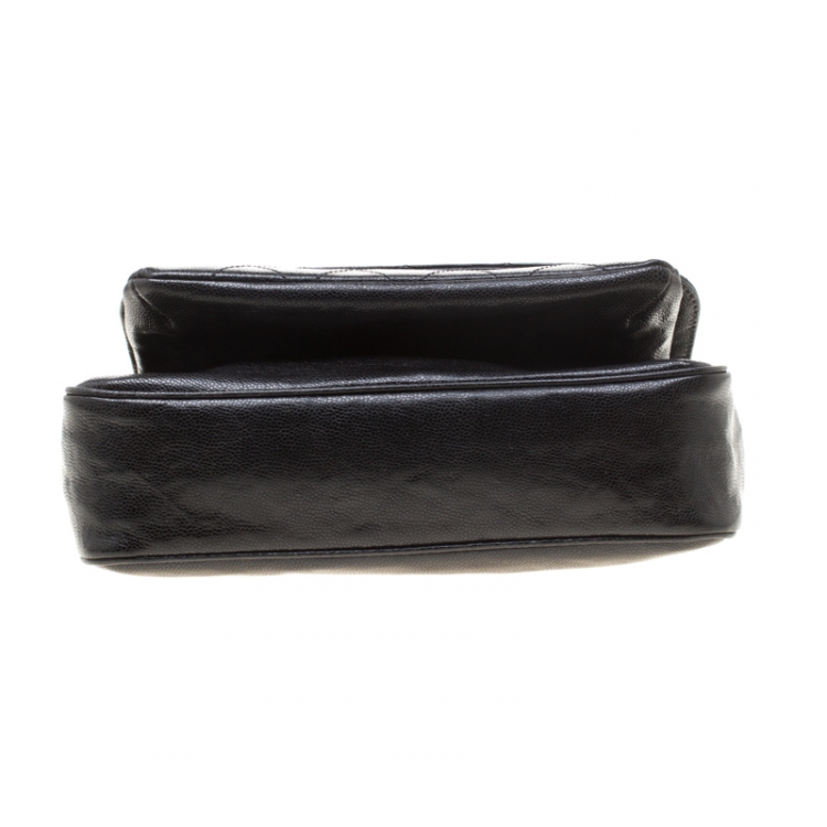 Pre Owned Chanel Black Quilted Caviar Leather Reissue Shoulder Bag