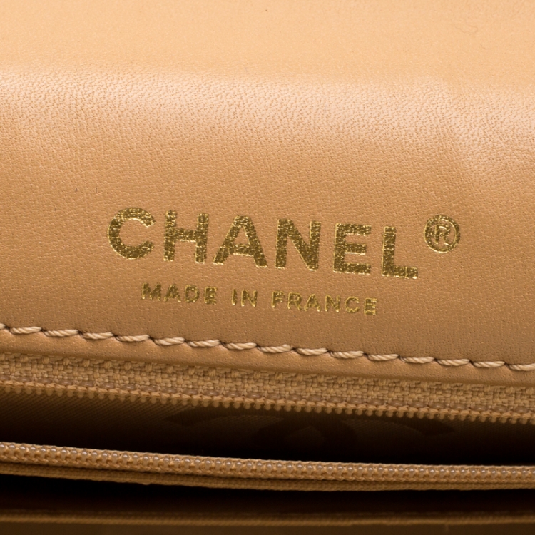 Pre Owned Chanel Light Brown Quilted Leather Medium Classic Single Flap Bag