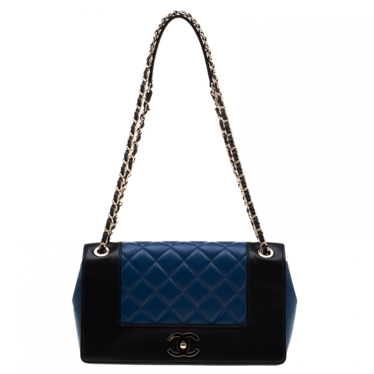 Chanel Black/Blue Quilted Leather Classic Mademoiselle Vintage Flap Bag  Chanel | The Luxury Closet