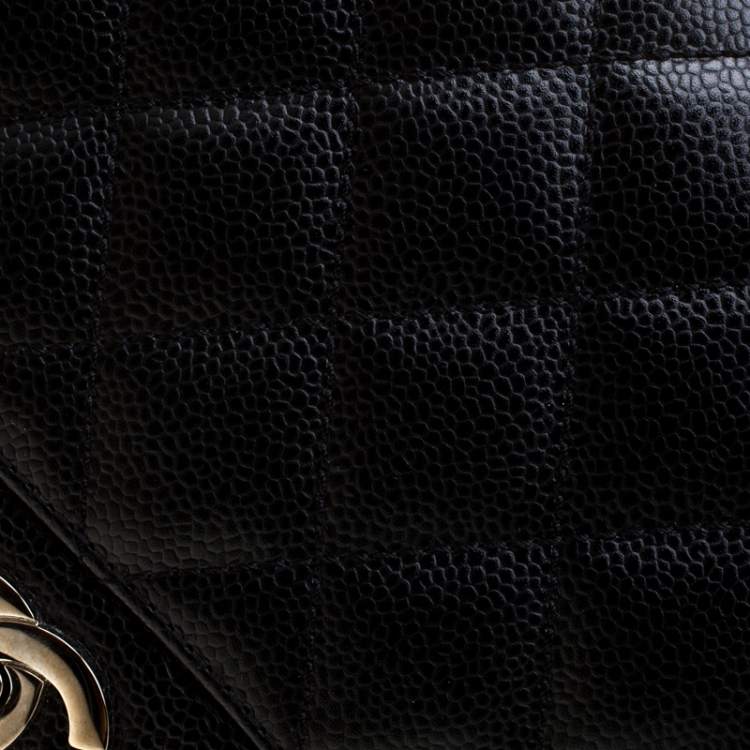 Pre Owned Chanel Black Quilted Leather Classic Single Flap Bag