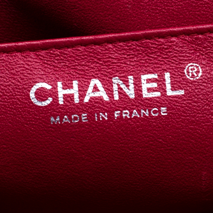 Pre Owned Chanel Red Quilted Leather Jumbo Classic Single Flap Bag