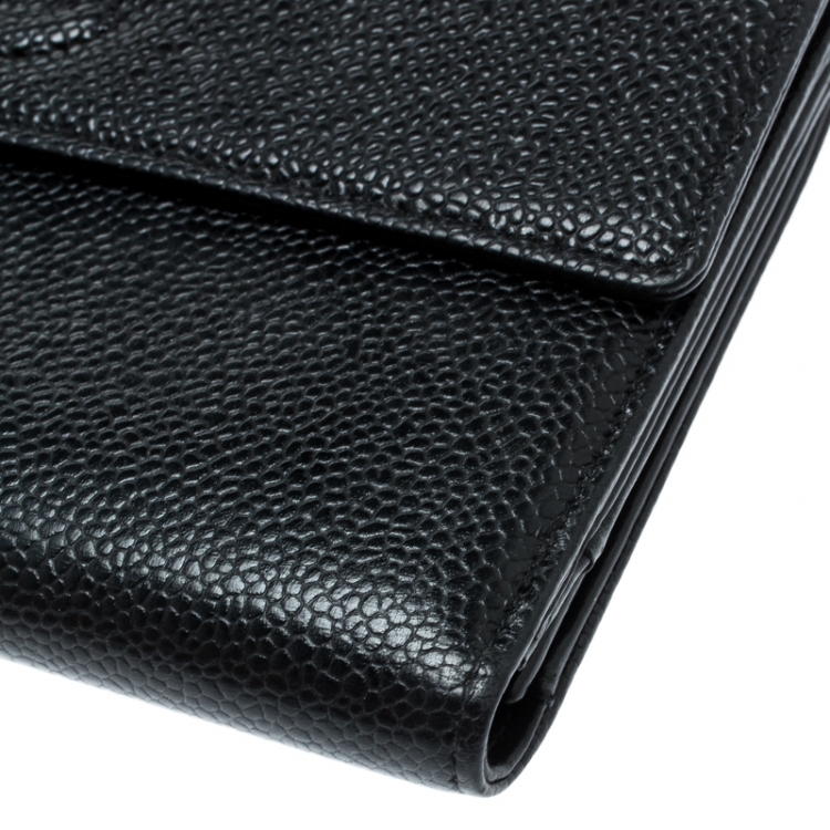 مملوكة مسبقًا Chanel Black Caviar Leather CC Bifold Wallet