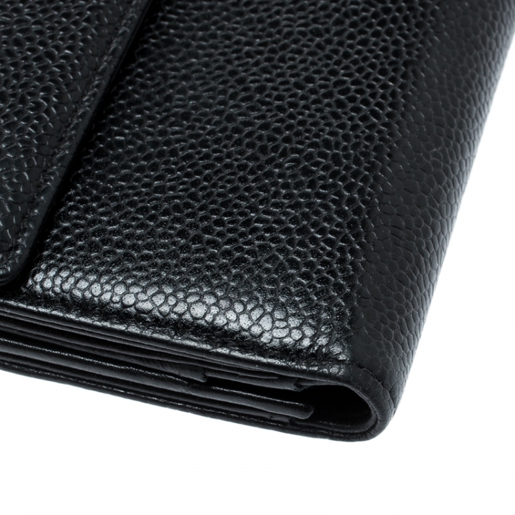 مملوكة مسبقًا Chanel Black Caviar Leather CC Bifold Wallet