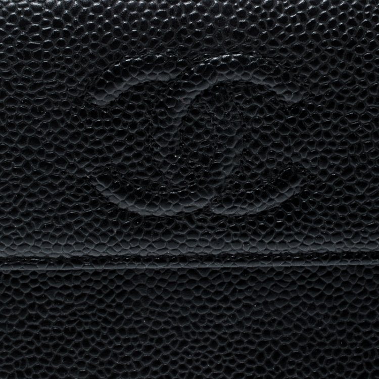 مملوكة مسبقًا Chanel Black Caviar Leather CC Bifold Wallet