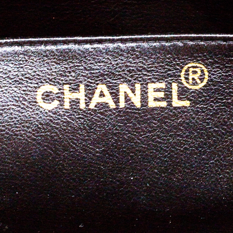 Pre Owned Chanel Black Leather Jumbo Classic Single Flap Bag