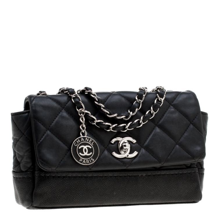 Pre Owned Chanel Black Quilted Leather Classic Single Flap Bag
