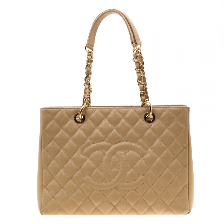 Chanel Grand Shopping Tote (GST) Bag Beige Caviar Gold Hardware – Madison  Avenue Couture