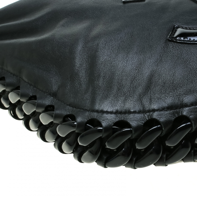 Pre Owned Chanel Black Leather Modern Chain Hobo