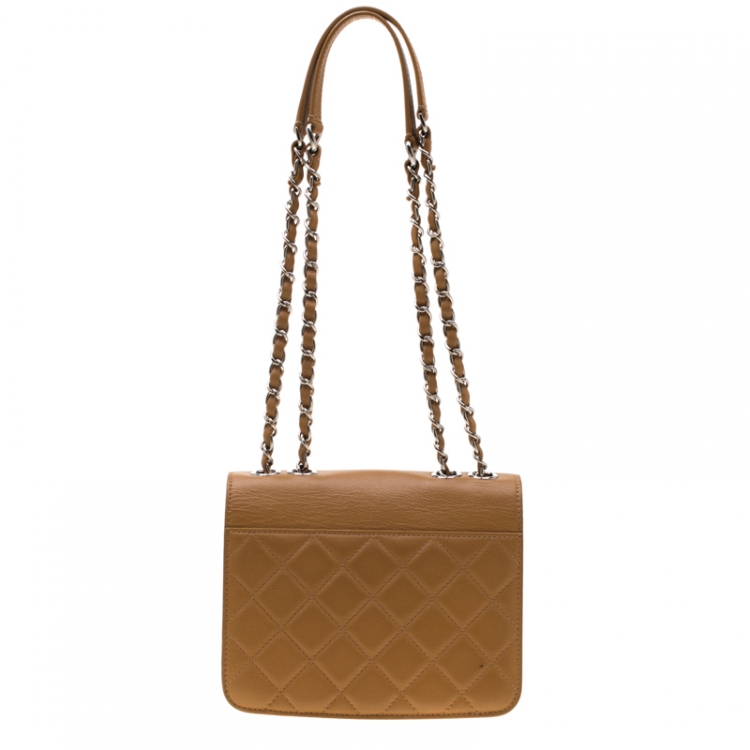Pre Owned Chanel Caramel Quilted Leather Flap Bag