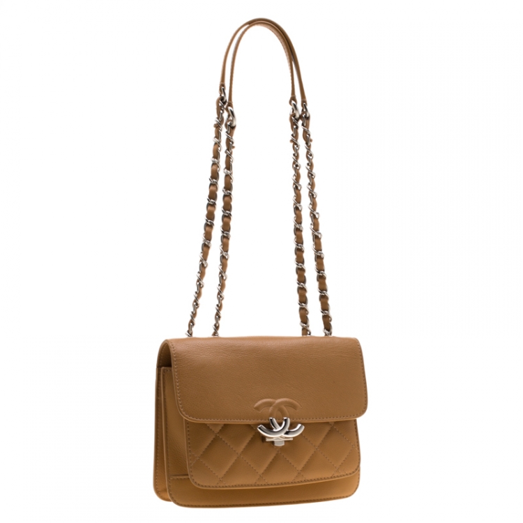 Pre Owned Chanel Caramel Quilted Leather Flap Bag