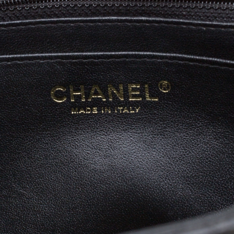 Pre Owned Chanel Black Quilted Caviar Leather Jumbo Classic Single Flap Bag