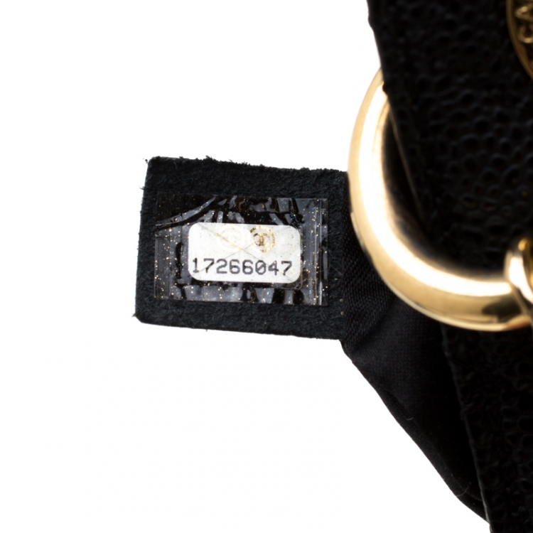 Pre Owned Chanel Black Quilted Caviar Leather Grand Shopper Tote