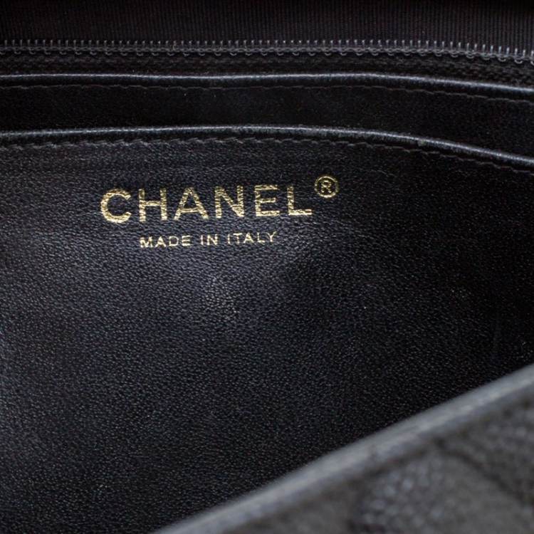 Pre Owned Chanel Black Quilted Leather Jumbo Classic Single Flap Bag