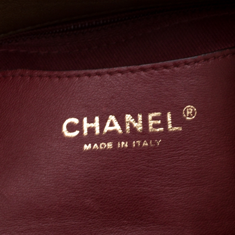 Pre Owned Chanel Gold Leather Just Mademoiselle Bowling Bag