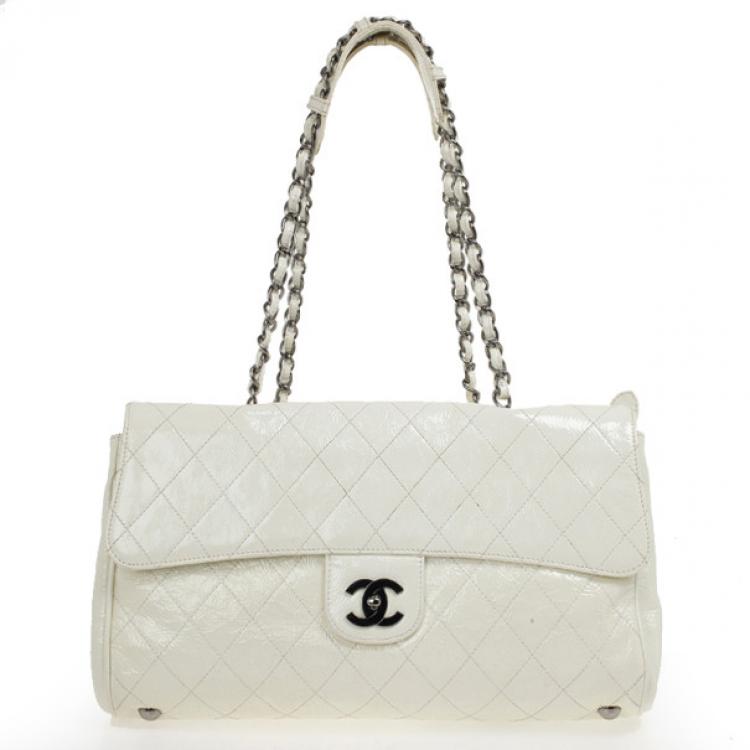 Chanel White Quilted Crackled Patent Leather The Ritz Shoulder Bag Chanel |  The Luxury Closet