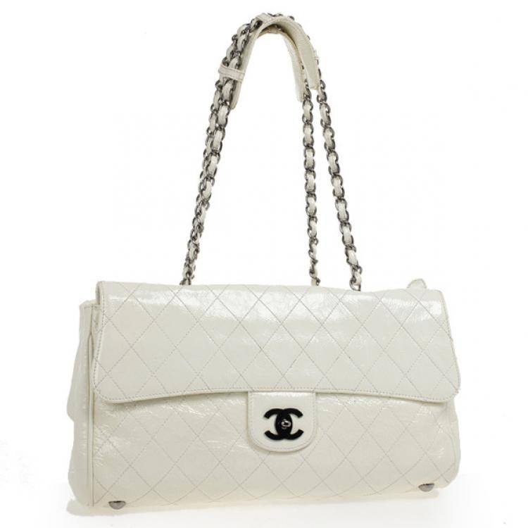 white patent leather chanel bag