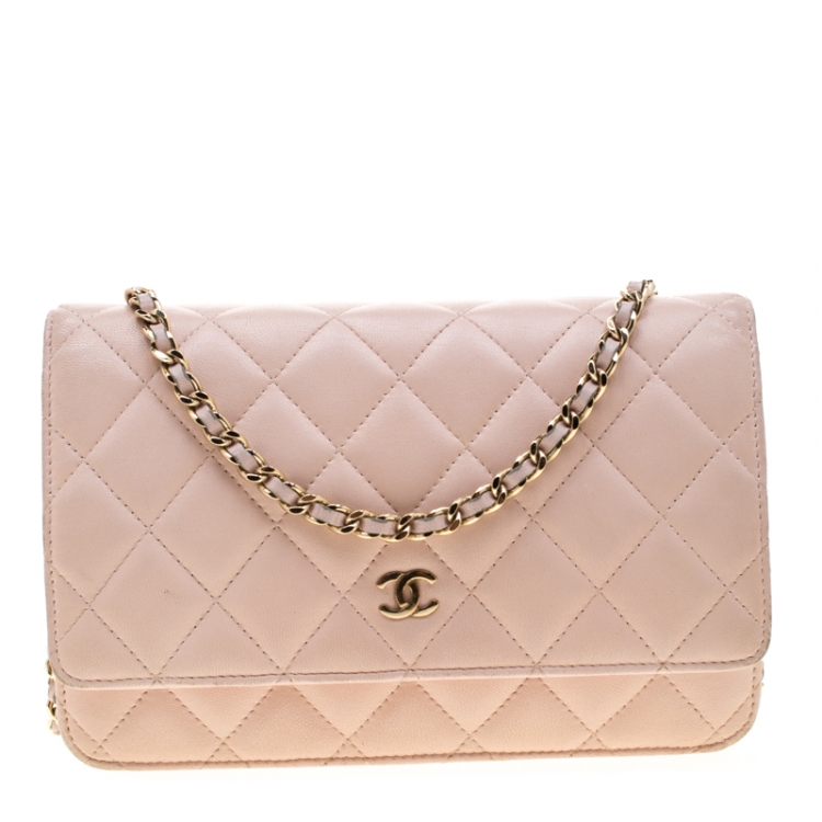 Chanel Blush Pink Quilted Leather Wallet On Chain Chanel | The Luxury Closet
