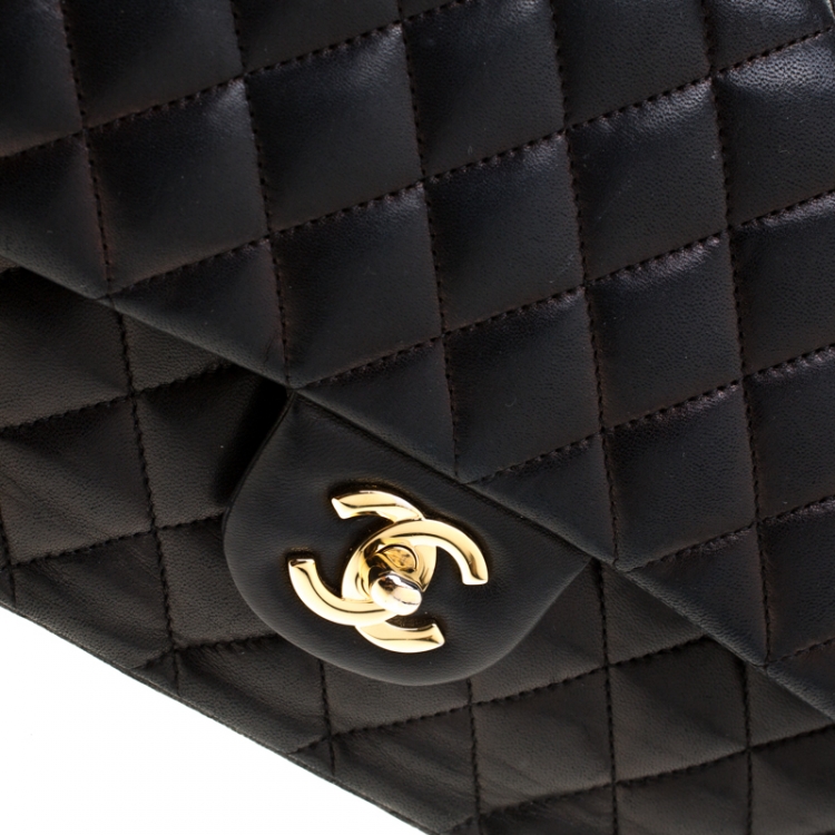 Pre Owned Chanel Black Quilted Leather Medium Classic Single Flap Bag