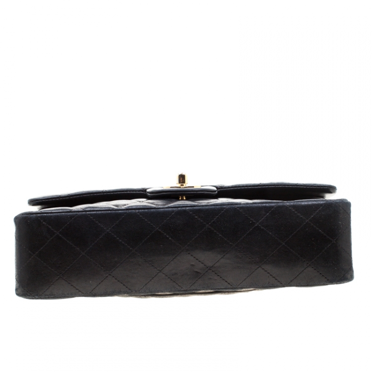Pre Owned Chanel Black Quilted Leather Medium Classic Single Flap Bag