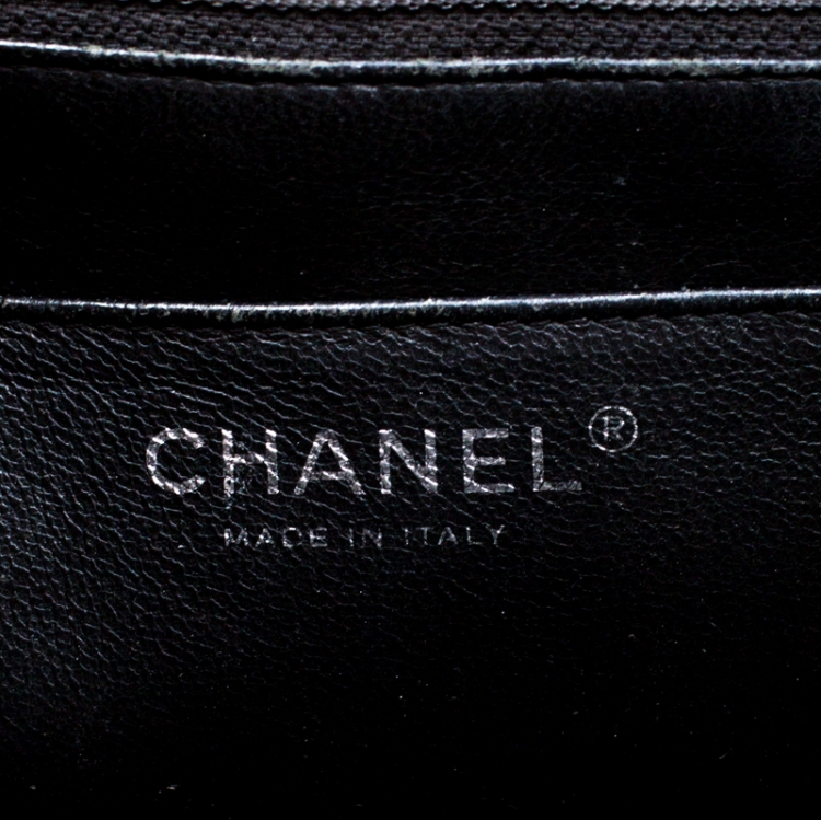 Pre Owned Chanel Black Quilted Patent Leather Jumbo Classic Single Flap Bag