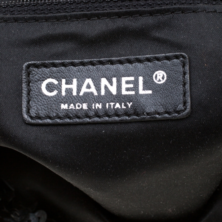 Pre Owned Chanel Black Sequins Embellished Summer Night Drawstring Bag