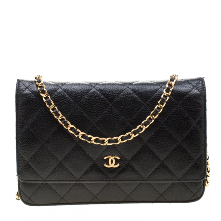 Chanel Black Caviar Leather Wallet On Chain Chanel | The Luxury Closet
