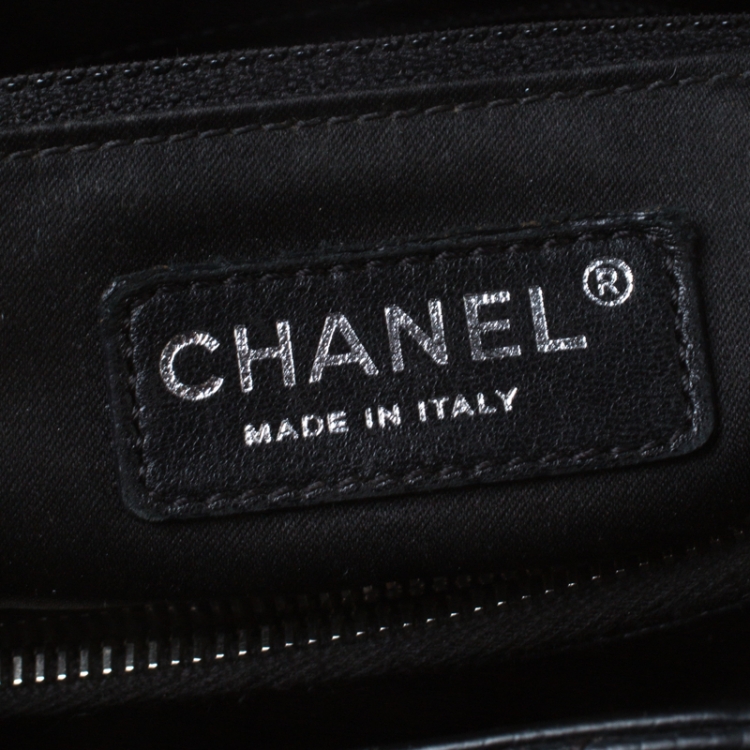 Pre Owned Chanel Black Quilted Caviar Leather Grand Shopper Tote