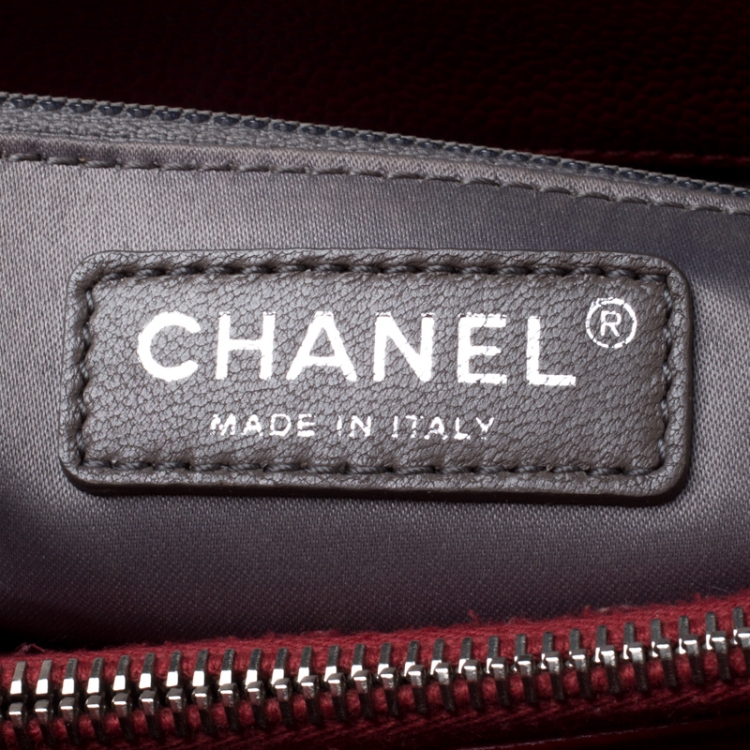 Pre Owned Chanel Red Quilted Caviar Leather Grand Shopper Tote