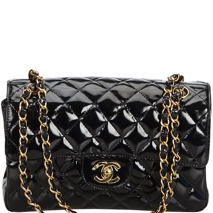 Chanel 21K Perfect Mini Flap Bag in Black Lambskin with Pearl  Black   Brands Lover